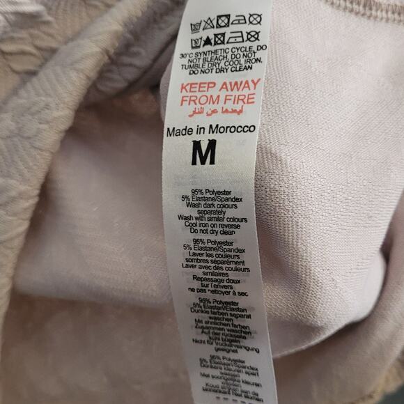 BoohooMAN Beige Cable Knit Textured T Shirt Mens M Short Sleeve Y2K Streetwear - Picture 8 of 10